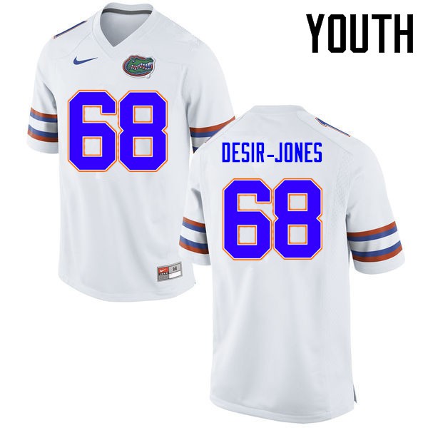 Florida Gators Youth #68 Richerd Desir Jones College Football Jerseys White